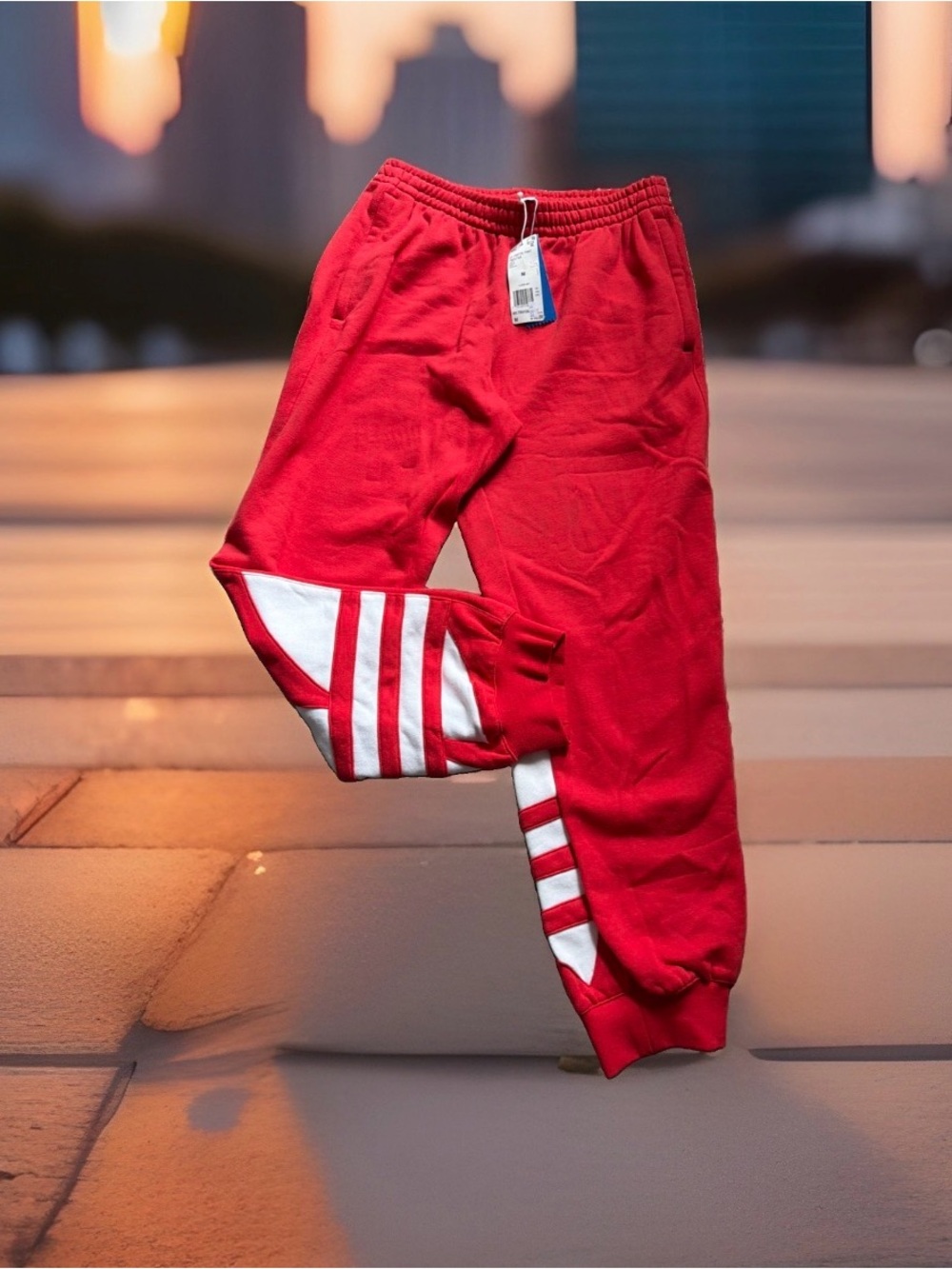 Adidas Originals Men’s Size M Big Trefoil Sweatpants. Lush Red/White. NWT